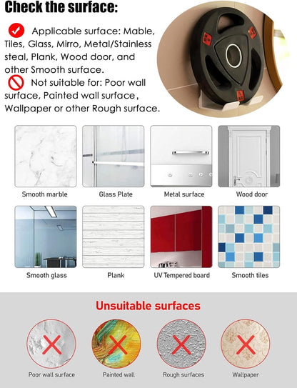 Universal Wall Mount Hair Dryer Holder, No Drill Self Adhesive Rack