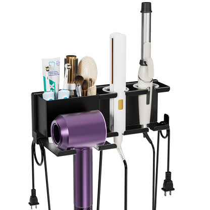 BOIVSHI Hair Dryer Holder, Wall Mounted, Black