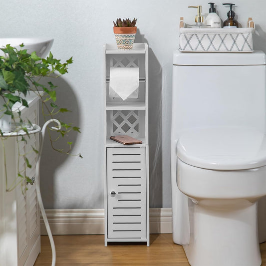 H HUIYKALY Toilet Paper Holder Small: No Drill Bathroom Storage for Renters