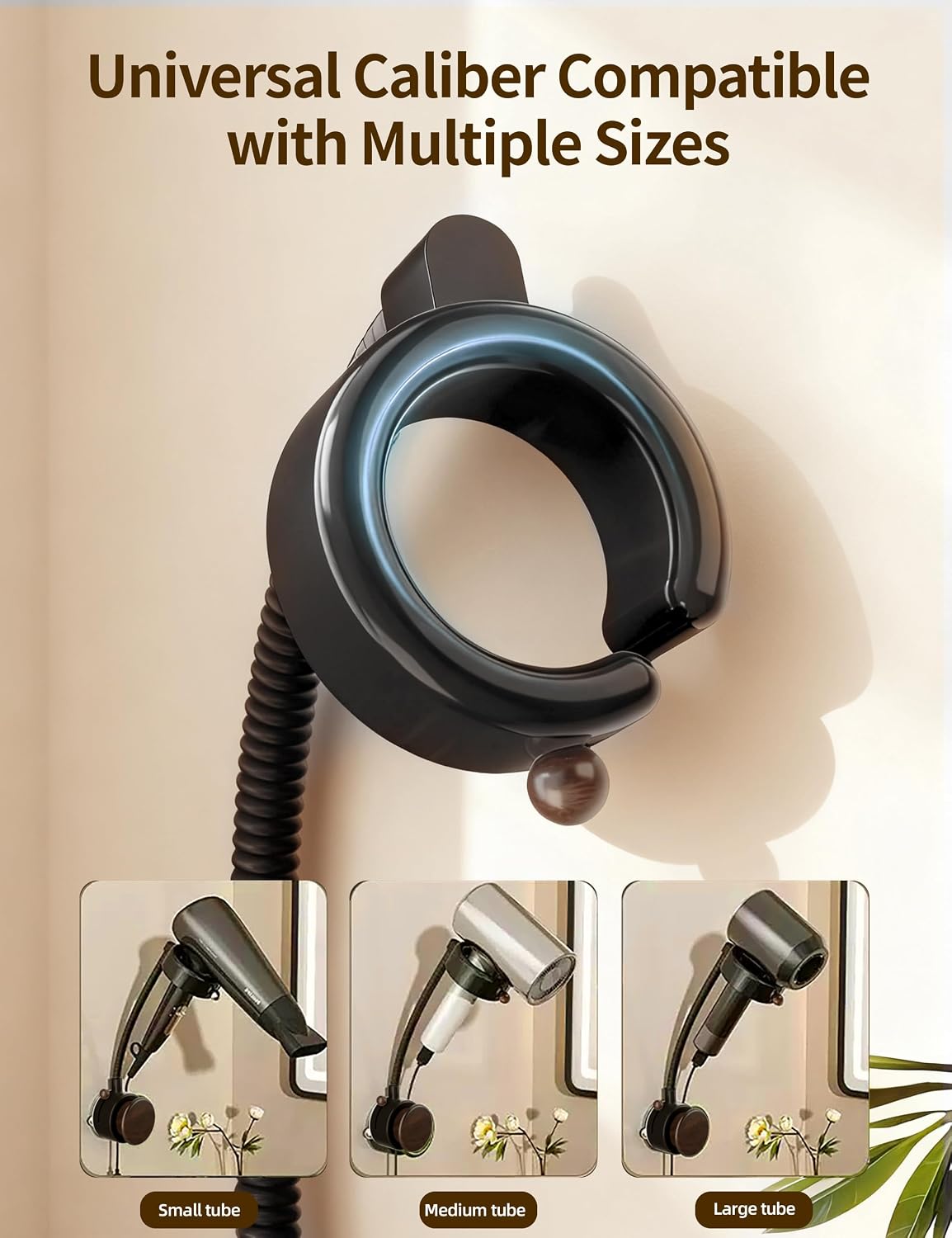 Hands-Free Suction Cup Hair Dryer Holder Wall Mount