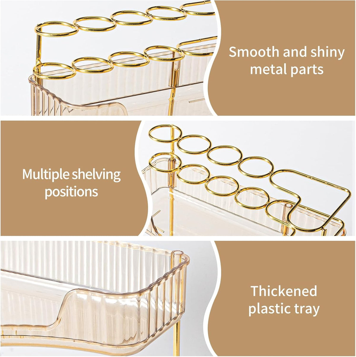 Makeup Organizer 2-Tier Bathroom Counter Organizer with Makeup Brush Holder