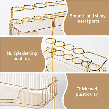 Makeup Organizer 2-Tier Bathroom Counter Organizer with Makeup Brush Holder
