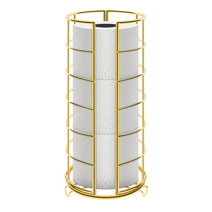 NearMoon Toilet Paper Organizer Stand, Free Standing 3 Rolls Tissue Storage, Metal Bathroom Accessory, Rustproof Toilet Roll Holder for Kitchen Countertop Inside Cabinet Shelf(Metal Base, Matte Black)