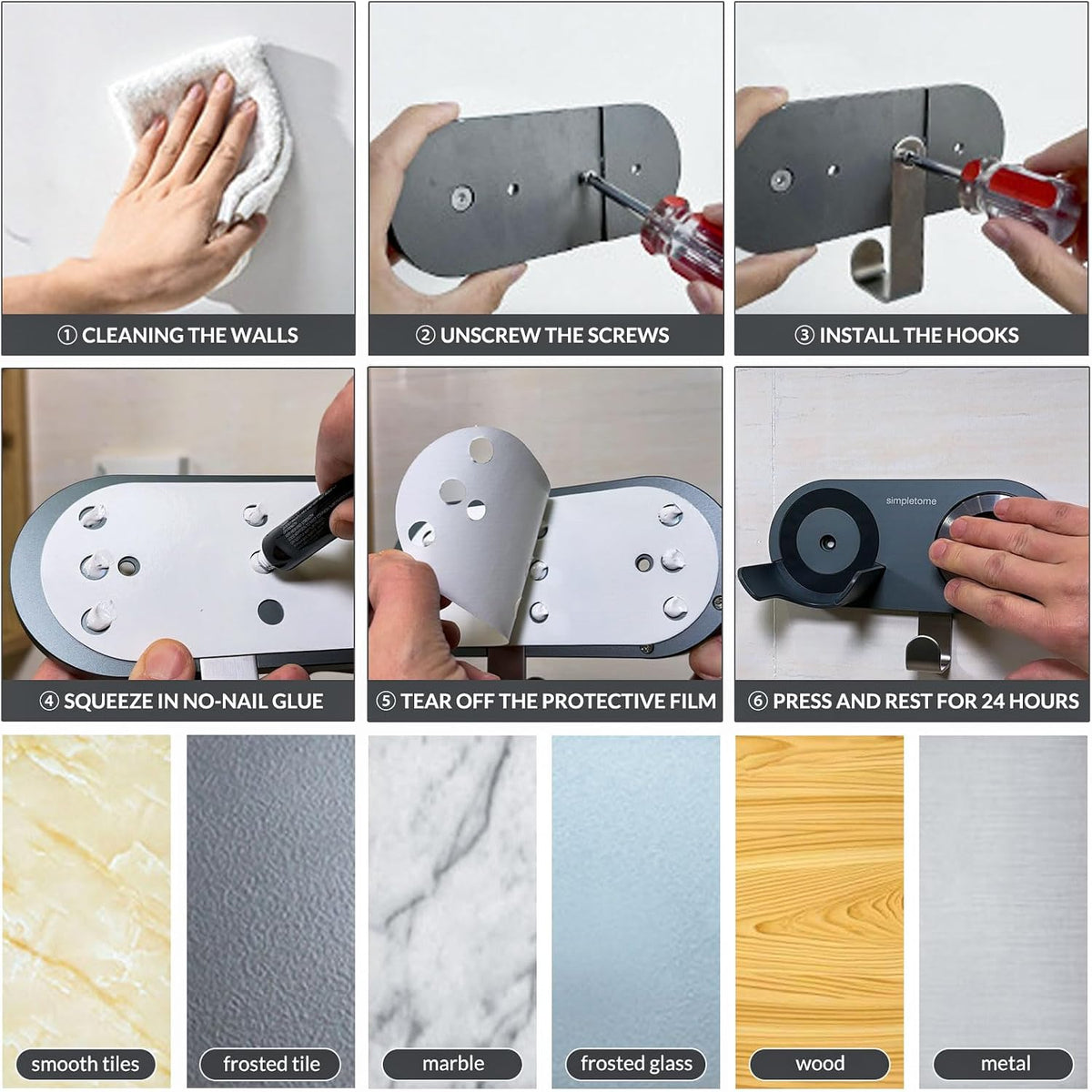Magnetic Hair Dryer Holder Wall Mount for Most High Speed Blow Dryer