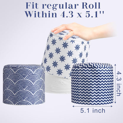 Hoolerry 6 Pcs Decorative Toilet Paper Roll Covers, Nautical