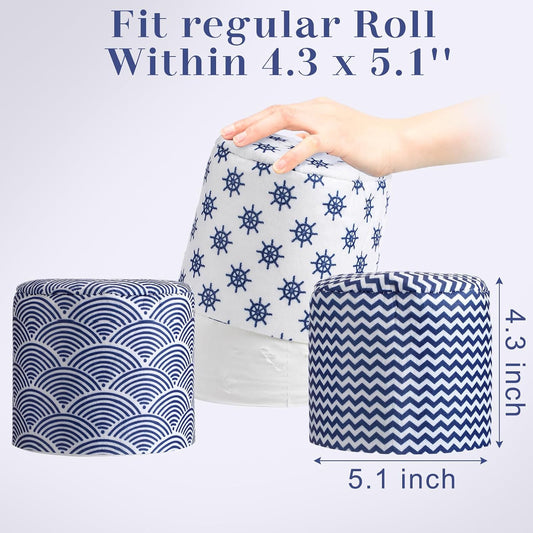 Hoolerry 6 Pcs Decorative Toilet Paper Roll Covers, Nautical