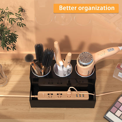 Hair Tool Organizer, Black Acrylic Hair Dryer Holder