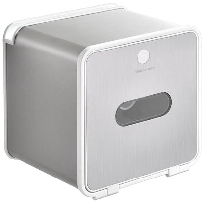 simpletome Toilet Paper Holder Wall Mount with Shelf Waterproof Adhesive or Drilling Install (White, ABS Plastic)