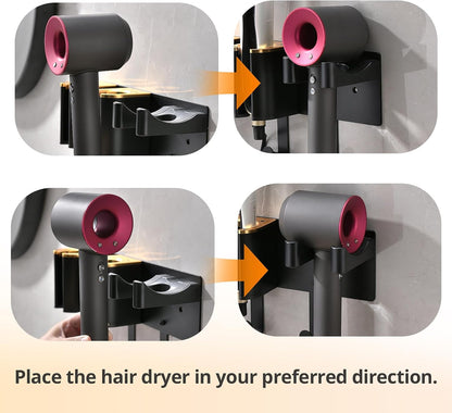 Wall Mount Hair Tool Organizer, Hair Dryer and Curling Iron Holder