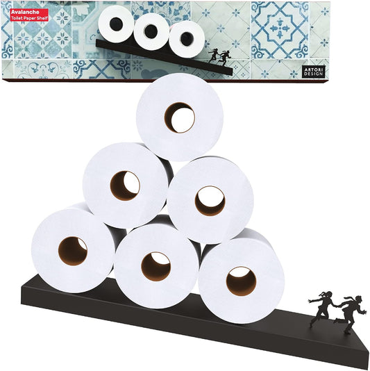 Funny Toilet Paper Holder Floating Wall Shelf - Avalanche Design