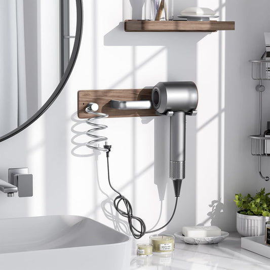 Tindbea Hair Dryer Holder Wall Mount Aluminum Alloy Hot Tools Organizer