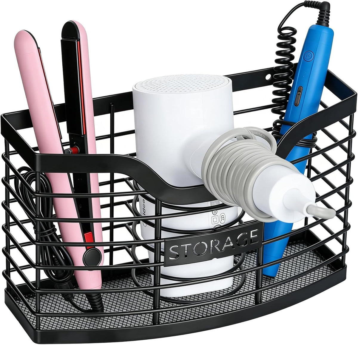 Hair Tool Organizer, Hair Dryer Holder for Bathroom Vanity Counter Cabinet