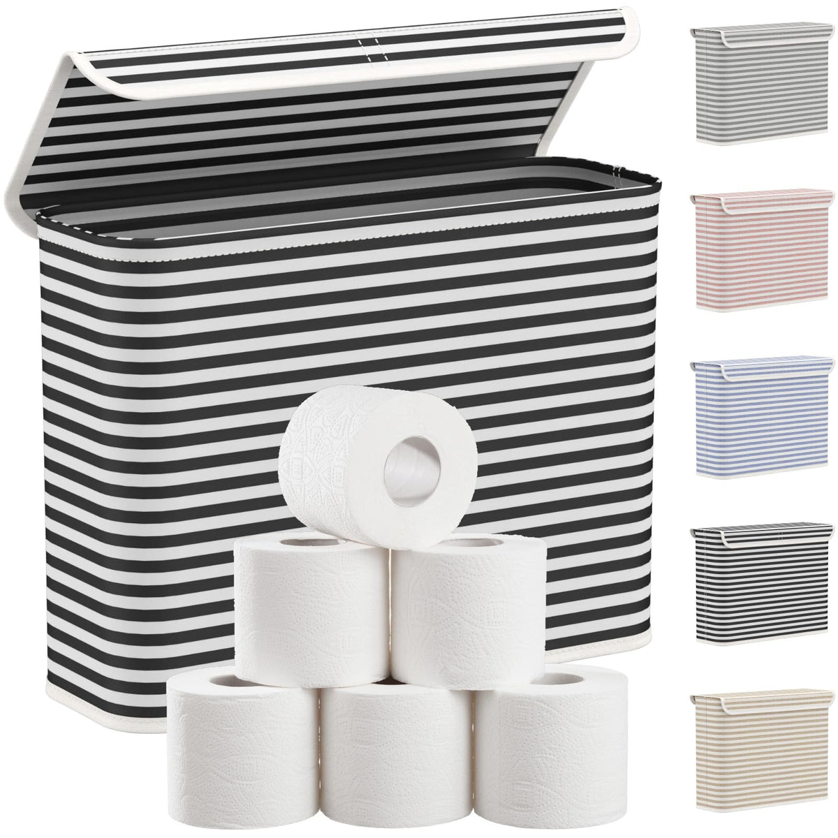 Lifewit 22L Bathroom Toilet Paper Storage Basket with Lid, Gray