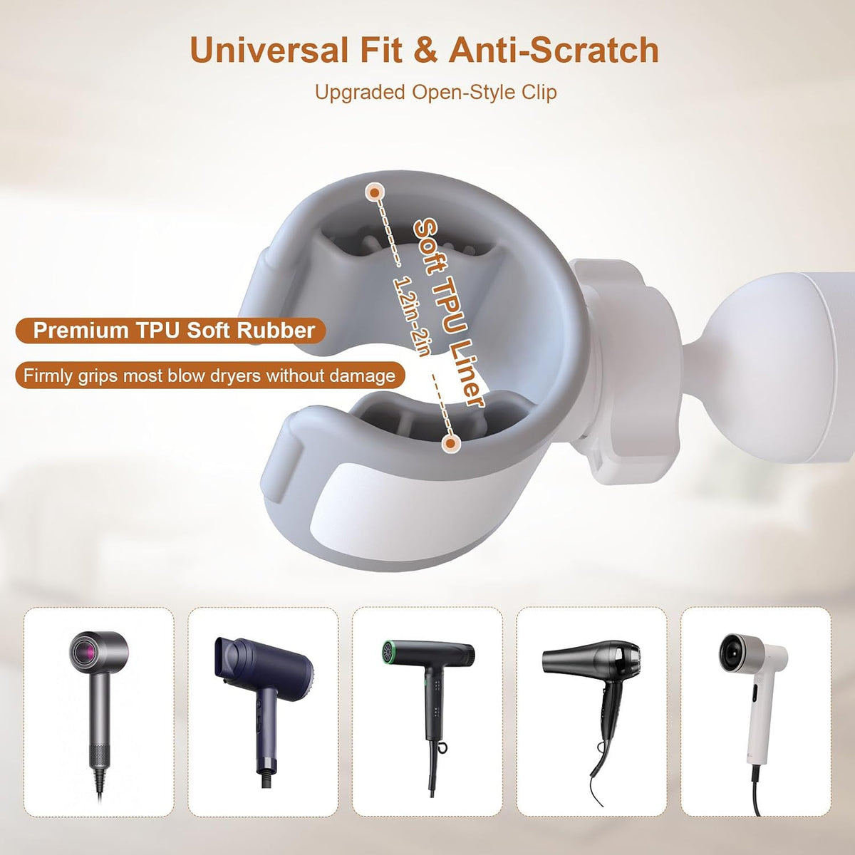 Mistriddle Hands Free Hair Dryer Holder Floor Stand, 17.2-51" Adjustable