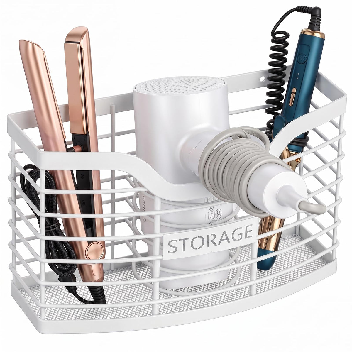 Hair Tool Organizer, Hair Dryer Holder for Bathroom Vanity Counter Cabinet
