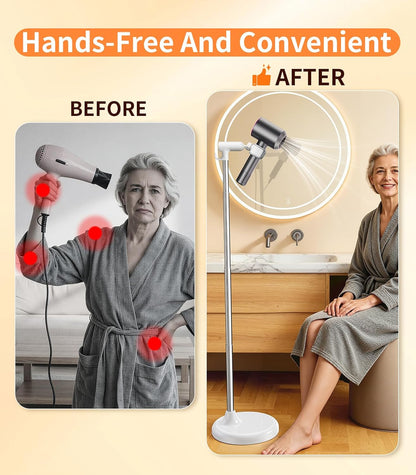 Hands Free Hair Dryer Stand for Bathroom & Pet Grooming,Height Adjustable