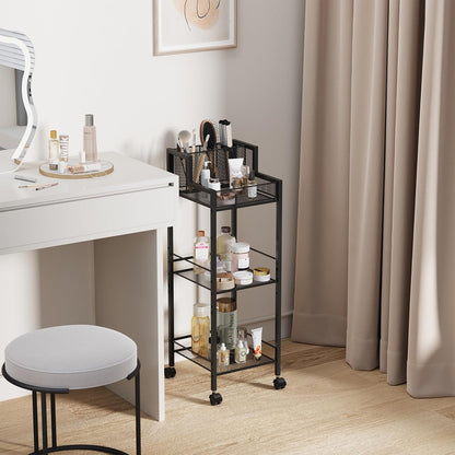 VITVITI Metal Hair Tool Organizer Shelf, Bathroom Storage Shelf Cart, Black