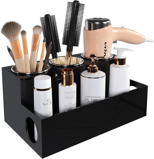 Hair Tool Organizer, Black Acrylic Hair Dryer Holder
