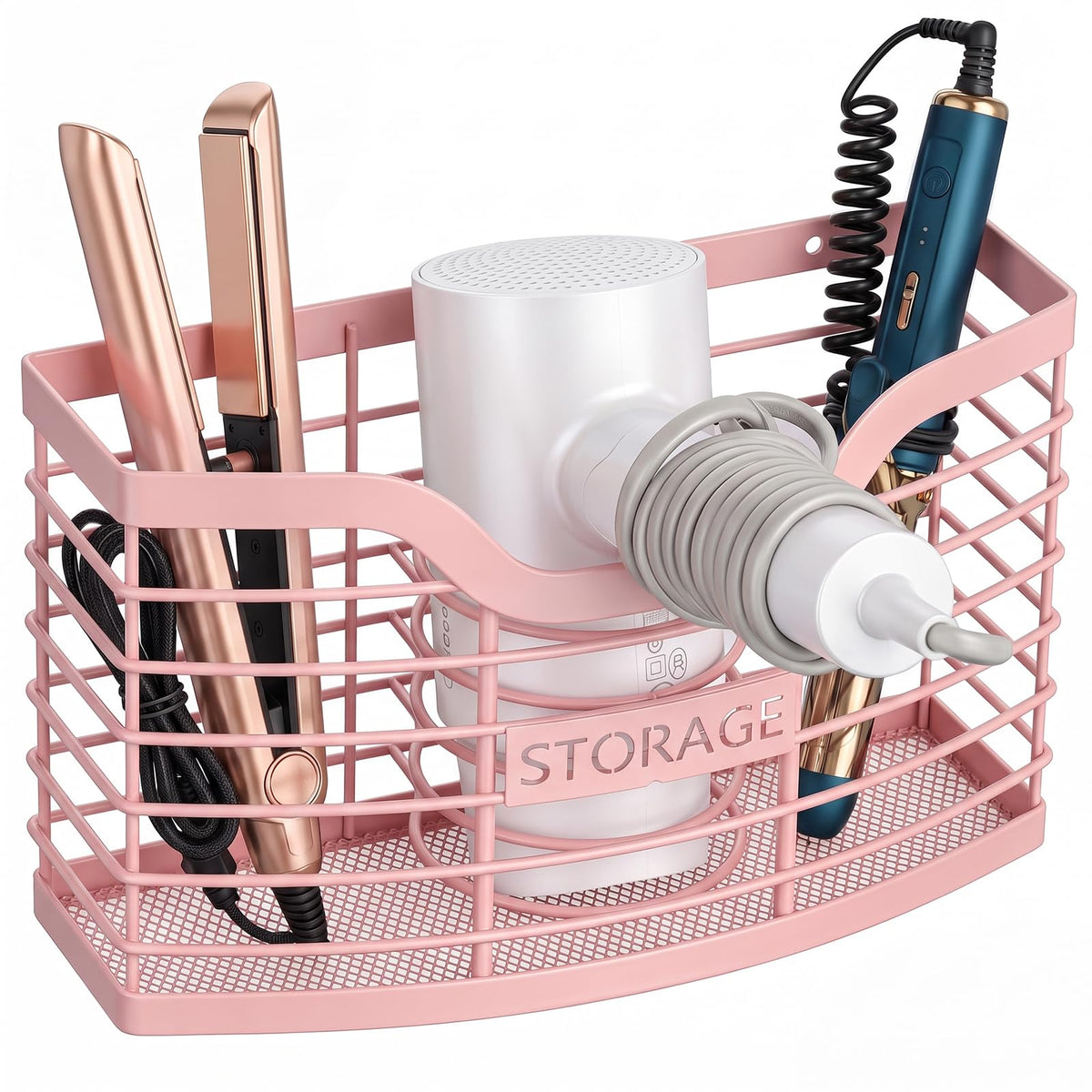 Hair Tool Organizer, Hair Dryer Holder for Bathroom Vanity Counter Cabinet