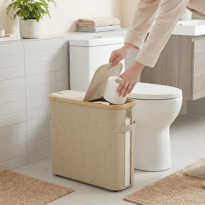 StorageWorks Toilet Paper Basket with Lid, Holds 9 Mega or 12 Regular