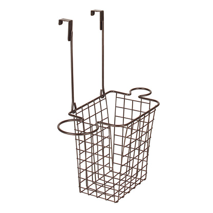 Spectrum Grid Over the Cabinet Styling Station (Satin Nickel) - Tall Bathroom & Under Sink Organizer for Hair Dryer, Beauty Tools, Accessories, & Home Essentials