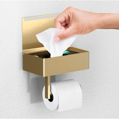 Day Moon™ - Toilet Paper Holder with Shelf - Wall Mount, Brushed Nickel