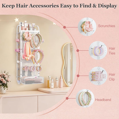 VINAEMO Hair Tool Organizer, Wall Mounted Hair Dryer Holder for Bathroom
