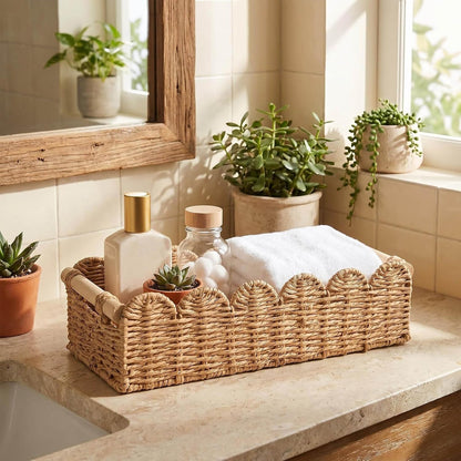 Toilet Paper Storage Basket for the Top of the Toilet Tank – A Decorative and Functional Organizer Toilet Basket Tank Topper, Ideal for Bathrooms, Living Rooms, or Bedroom Countertops