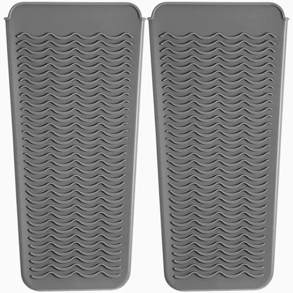 Heat Resistant Mat for Hair Tools, Silicone Heat Mat & Holder for Curling Iron, Professional Portable Travel Flat Iron Mat Pad Pouch Case Cover for Countertop