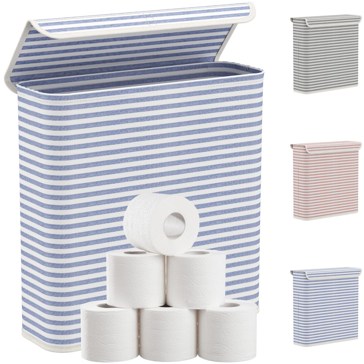 Lifewit 22L Bathroom Toilet Paper Storage Basket with Lid, Gray