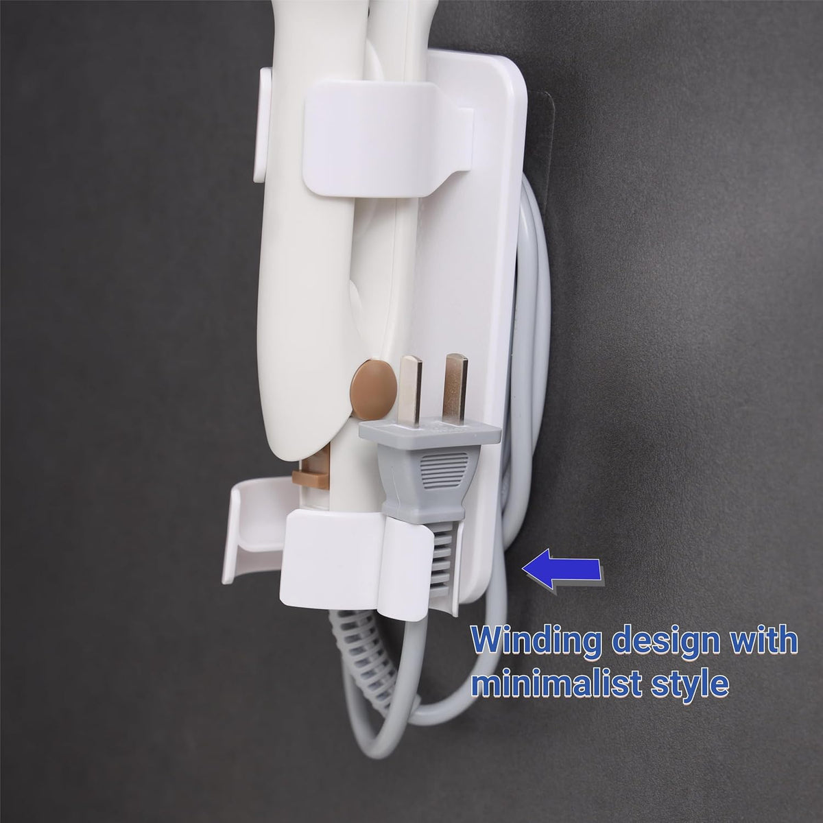 Wall-Mounted Hair Tool Organizer - Curling Iron, Straightener, and Dryer Holder for Bathroom Storage (1 Pack)