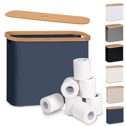 efluky Toilet Paper Basket, Toilet Paper Storage with Lid, Toilet Paper Organizer for Bathroom, Free Standing Toilet Paper Holder with Storage, Beige