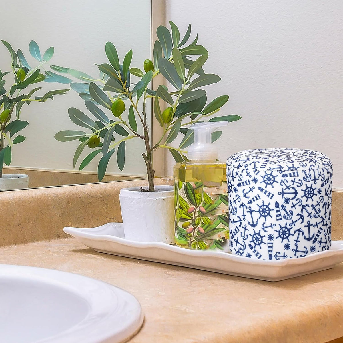 Hoolerry 6 Pcs Decorative Toilet Paper Roll Covers, Nautical