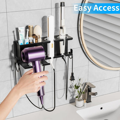 BOIVSHI Hair Dryer Holder, Wall Mounted, Black