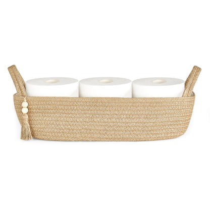 Mkono Toilet Paper Basket, Boho Bathroom Decor, Small Storage Organizer