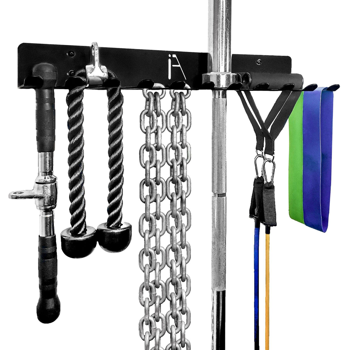 Gym Storage Rack Wall Mount, 11-Hook Cable Attachment Organizer, USA Made