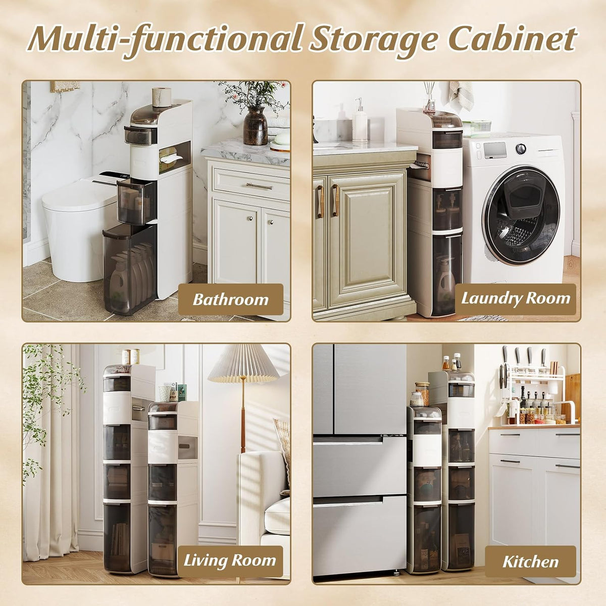 GIANTEX 5-Tiers Narrow Bathroom Storage Cabinet (17'' x 7''x 38.5'')