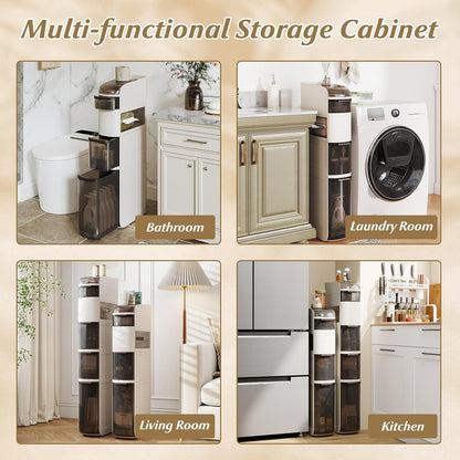 GIANTEX 5-Tiers Narrow Bathroom Storage Cabinet (17'' x 7''x 38.5'')