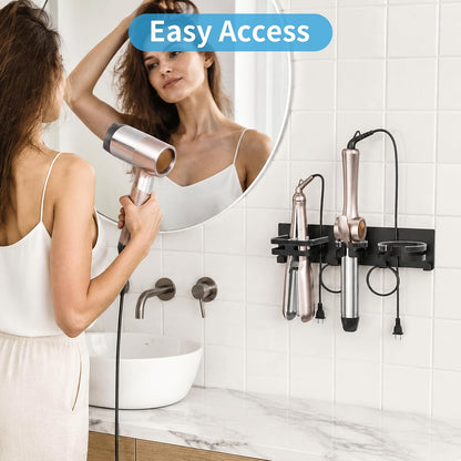 BOIVSHI Hair Dryer Holder Wall Mounted, Self-Adhesive or Drill Mount