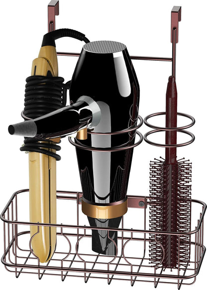 Simple Houseware Cabinet Door/Wall Mount Hair Dryer Tools Organizer, Chrome