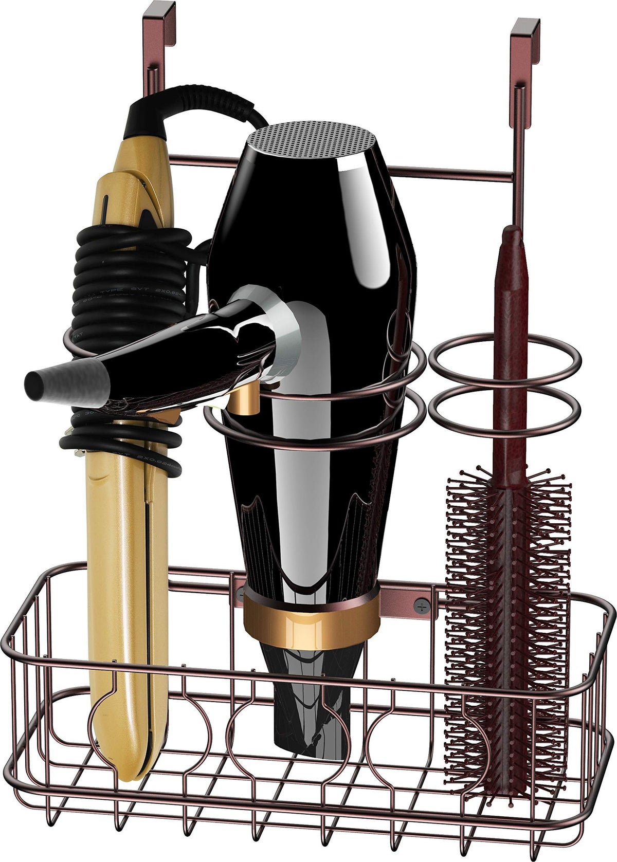 Simple Houseware Cabinet Door/Wall Mount Hair Dryer Tools Organizer, Chrome