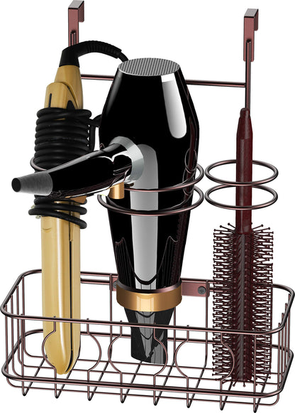 Simple Houseware Cabinet Door/Wall Mount Hair Dryer Tools Organizer, Chrome