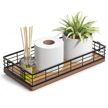 Toilet Paper Basket, 13 Inch Bathroom Toilet Tank Basket with Handles White