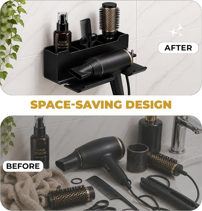 Hair Dryer Holder Wall Mounted, Blow Dryer Holder, Hair Tool Organizer