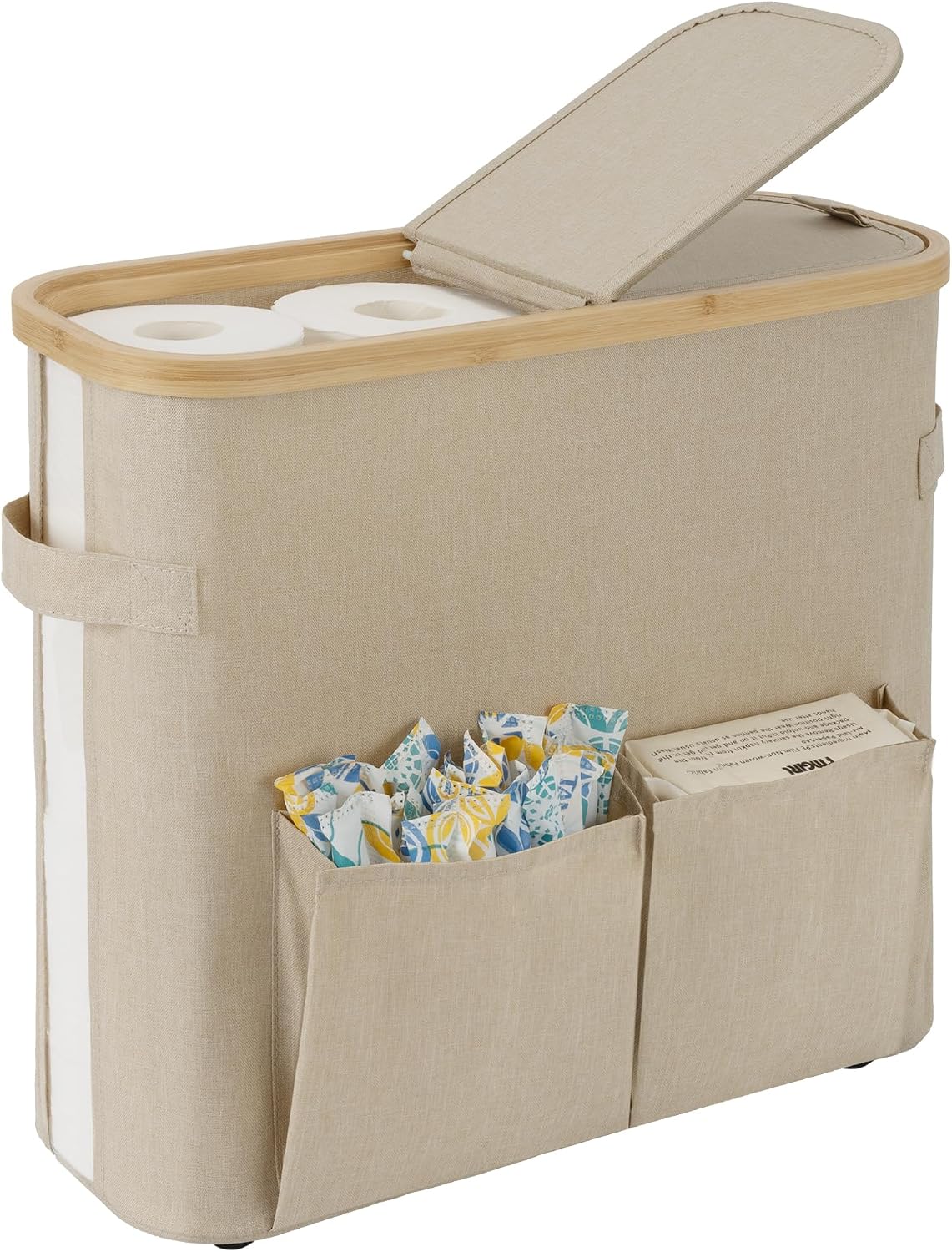 StorageWorks Toilet Paper Basket with Lid, Holds 9 Mega or 12 Regular