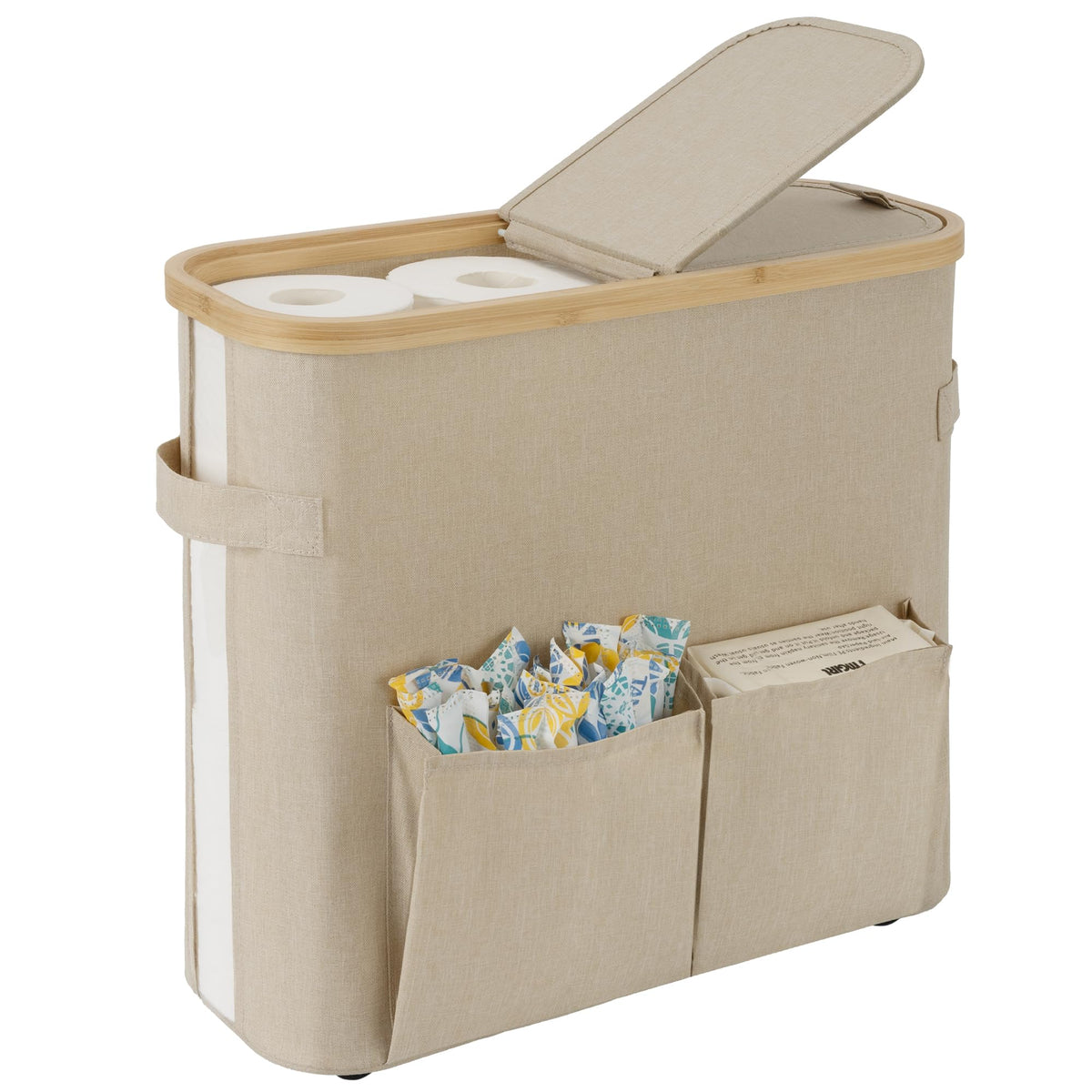 StorageWorks Toilet Paper Basket with Lid, Holds 9 Mega or 12 Regular