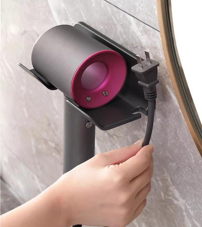 3-in-1 Wall Mount Hair Tool Organizer Hair Dryer Holder, Black