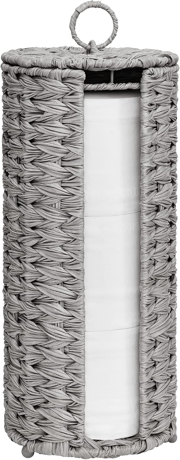 GRANNY SAYS Toilet Paper Storage with Lid, Wicker Toilet Paper Holder