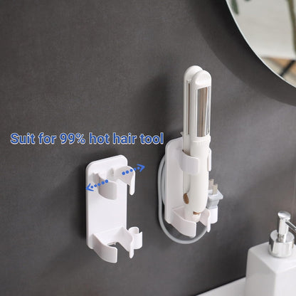 Wall-Mounted Hair Tool Organizer - Curling Iron, Straightener, and Dryer Holder for Bathroom Storage (1 Pack)
