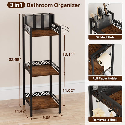 Bathroom Storage and Organizer Shelf Hair Dryer Holder, 9.85in